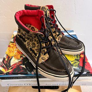 Sperry Top-Sider leopard print high top shoes